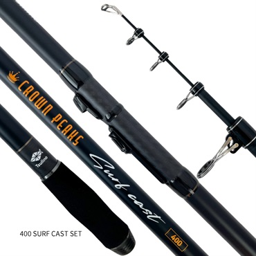 CROWNPEACKS  SURFCAST【振出投げ竿とリールのセット/投げ釣り/防波堤/ブッコミ釣り】