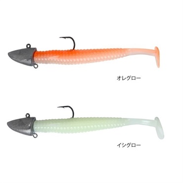 SW FINESSE SHADセット【ジグヘッド付ソルトワーム/ヒラメ/マゴチ/ロックフィッシュ】 (14ｇ-オレグロー／イシグロー)