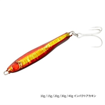 メタルランナーREBOOT【メタルジグ/飛距離/青物/シーバス/クロダイ】(10g-インパクトアカキン)