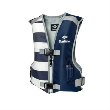 キッズライフジャケット TLV-12【ジュニアライフジャケット/子供用救命胴衣/ライフジャケット/ライフベスト】(ネイビーハーフボーダー-Sサイズ)