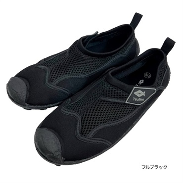 アクアシューズ 【ビーチシューズ/水陸両用シューズ】(フルブラック-18cm)