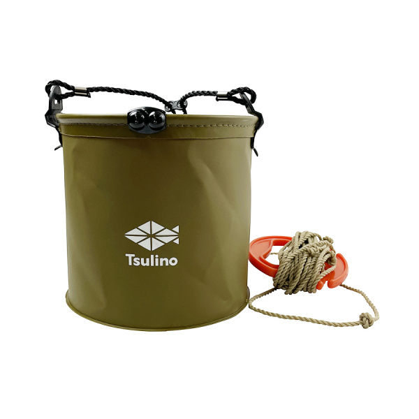 反転式水汲みバケツ21cm(カーキ)